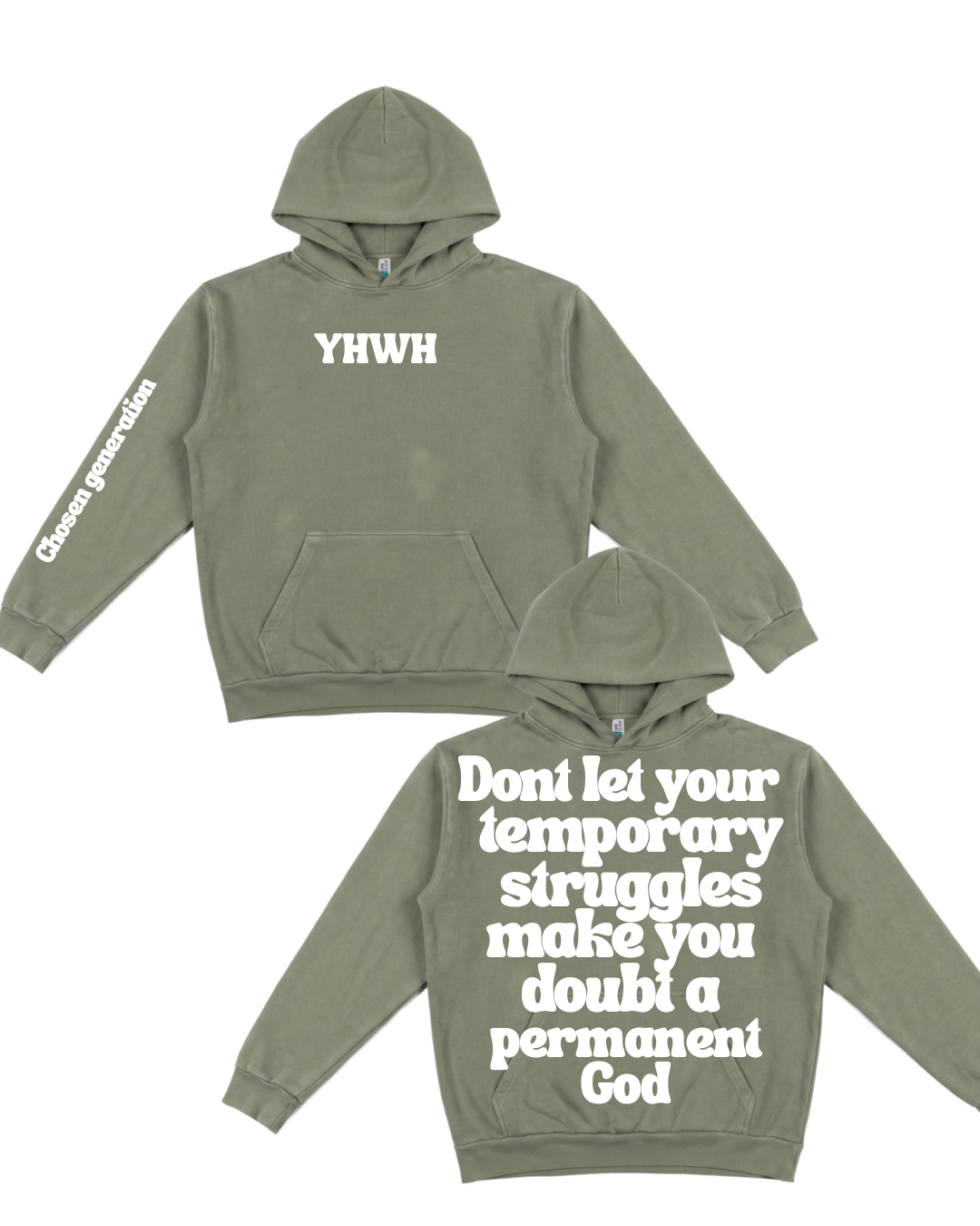 Sage green YHWH hoodie