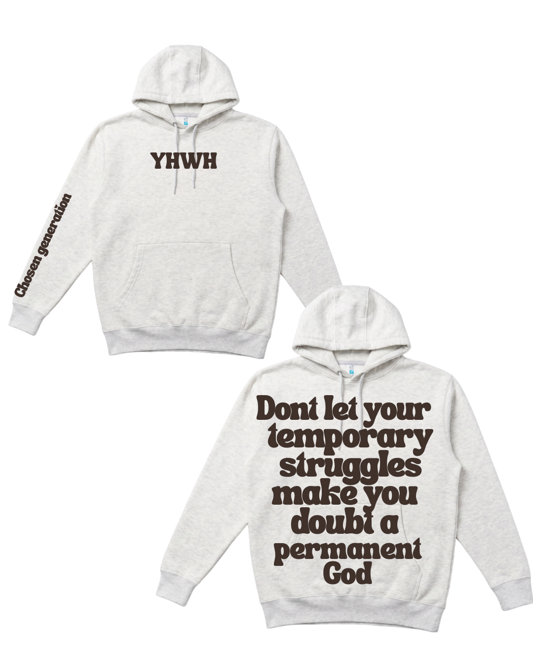 Melange Grey YHWH hoodie