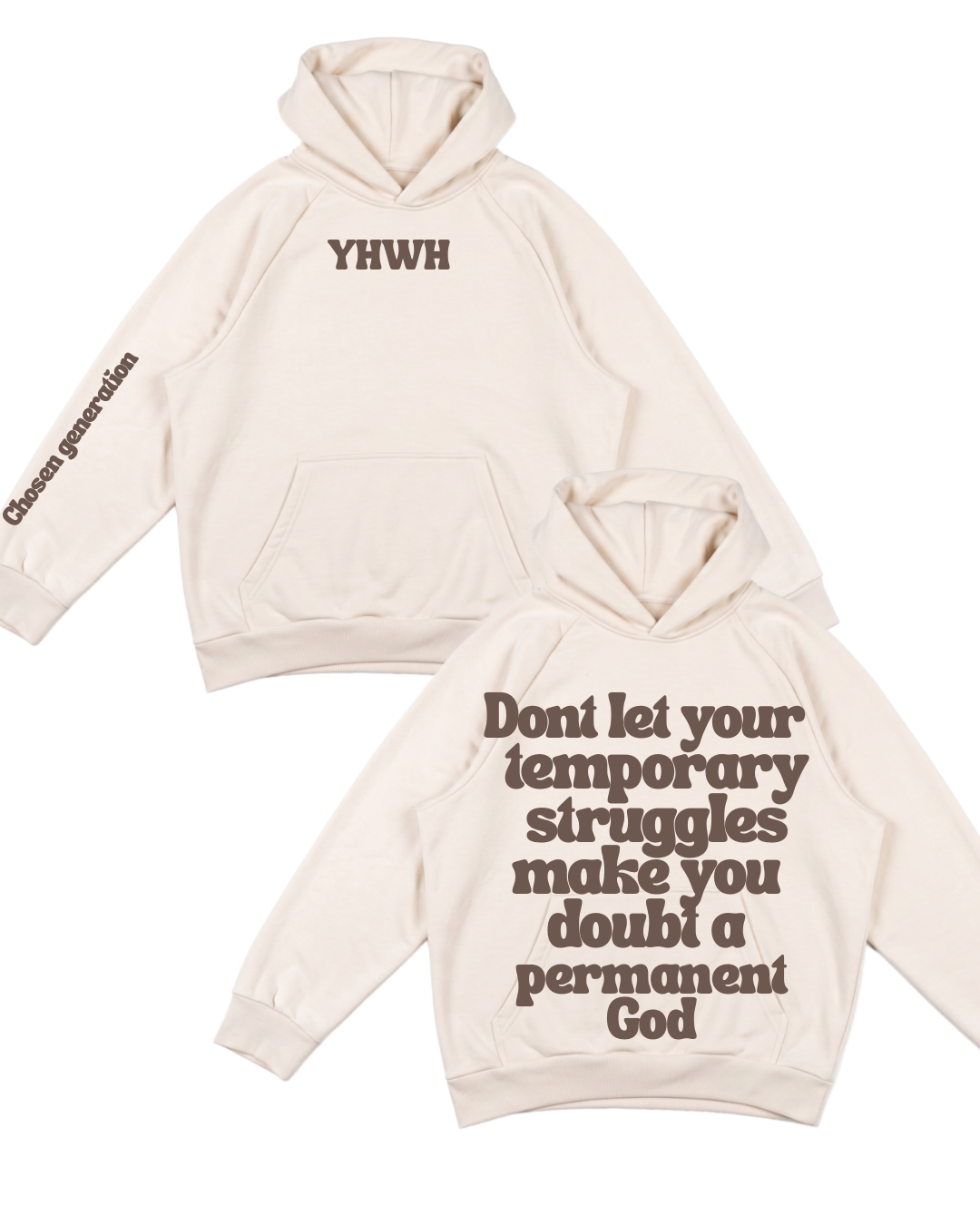 Beige YHWH hoodie